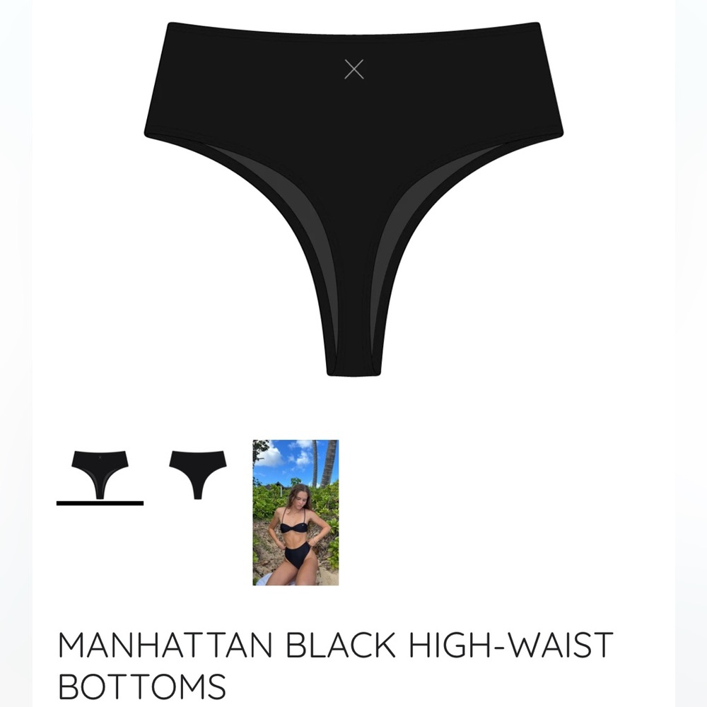 Boutine LA High Waisted Black Bikini Bottom